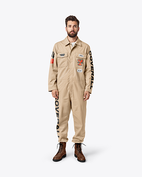 Man Wearing a Coverall Mockup - High quality clothing mockups