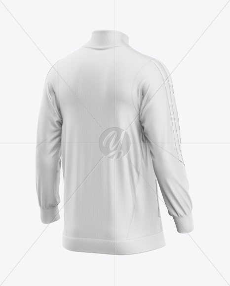 Long Sleeve Training Jacket Mockup - Back Half Side View