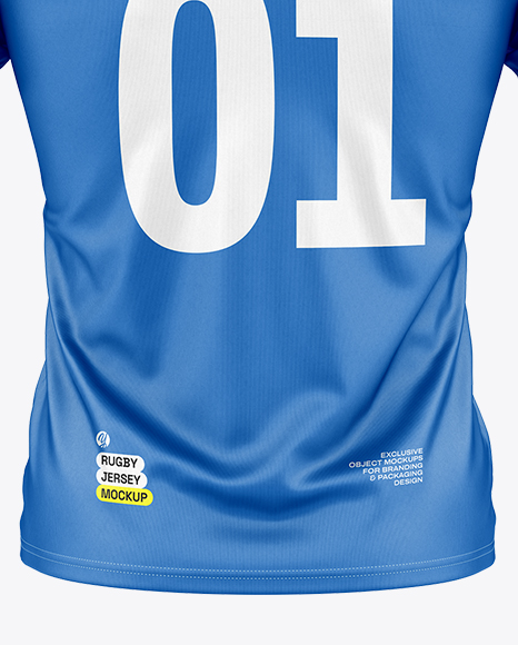 Crew Neck Rugby Jersey Mockup - Back View