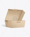 Opened Kraft Paper Food Box Mockup