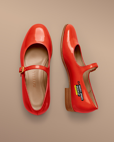 Pair of Mary Janes Mockup