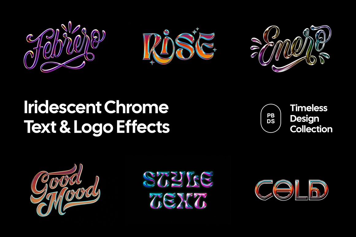 Iridescent Chrome Text &amp; Logo Effect
