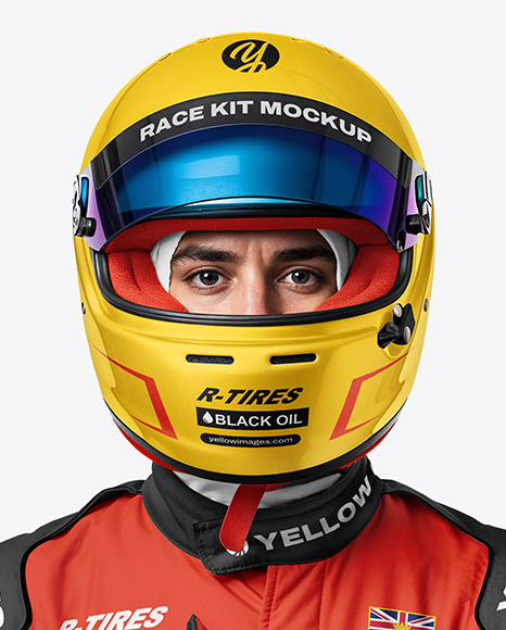 Man Wearing Racing Kit Mockup