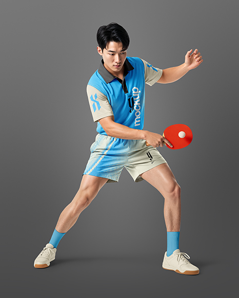 Man Wearing Table Tennis Uniform Mockup