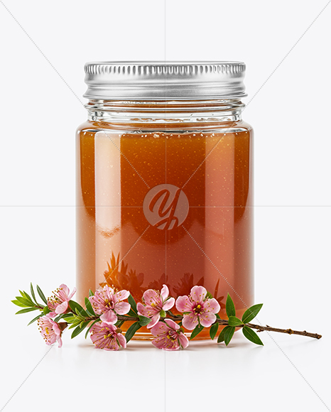 Glass Jar with Manuka Honey Mockup