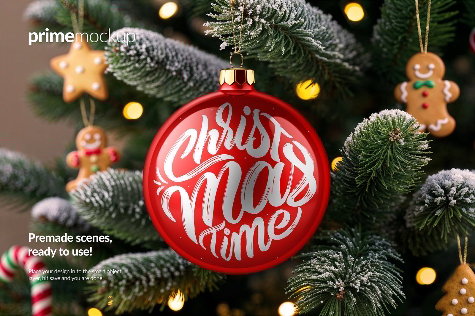 Christmas Ball Ornament Mockup Scene