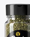 Glass Spice Jar with Dried Basil Mockup