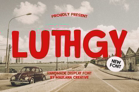 Luthgy Handmade Display Font - Retro style font