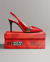 Glossy Slingback on Shoe Box Mockup