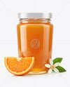 Glass Jar with Orange Blossom Honey Mockup