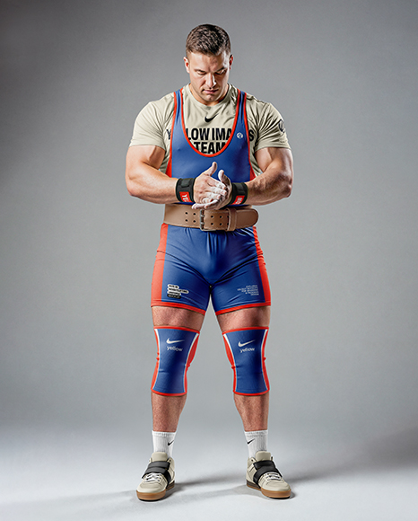 Man Wearing Weightlifing Suit with Singlet and Shirt Mockup