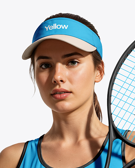 Woman Wearing Tennis Uniform Mockup
