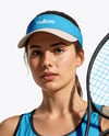 Woman Wearing Tennis Uniform Mockup
