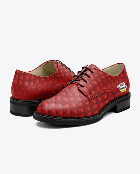 Pair of Women's Derby Shoes Mockup - Mockups