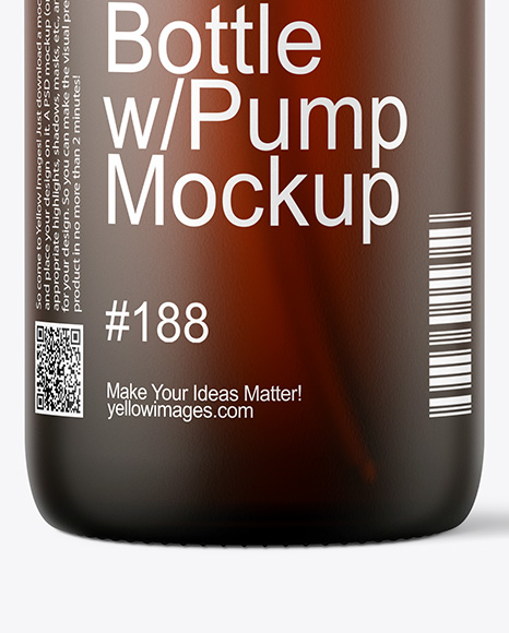 16oz Amber Bottle with Pump Mockup