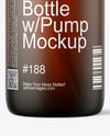 16oz Amber Bottle with Pump Mockup