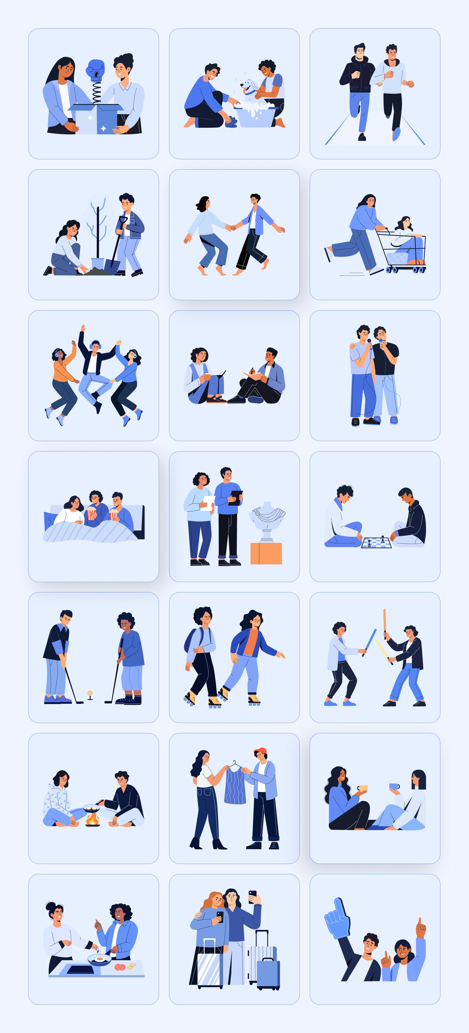 Friends Illustration Art Set