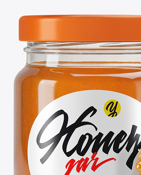 Glass Jar with Eucalyptus Honey Mockup