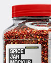Plastc Square Jar with Chili Pepper Flakes Mockup