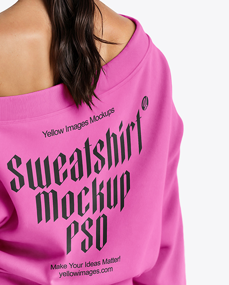 Young Woman Wearing a Sweatshirt Mockup