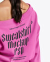 Young Woman Wearing a Sweatshirt Mockup