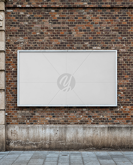 Billboard on a Brick Wall Mockup