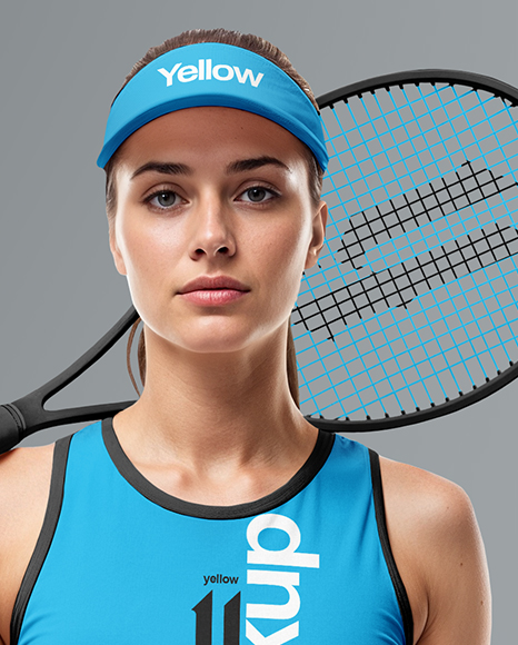 Woman Wearing Tennis Uniform Mockup