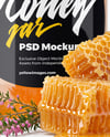 Clear Glass Jar with Heather Honey Mockup