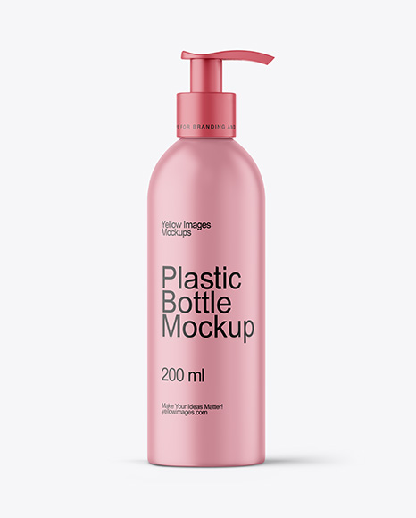 Matte Cosmetic Bottle with Pump Mockup