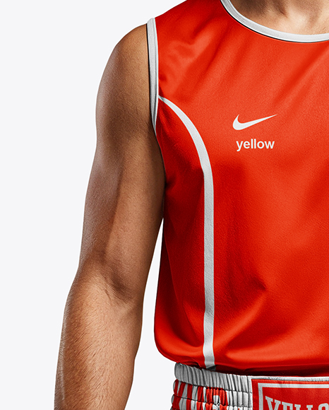 Man Wearing Full Boxing Kit Mockup