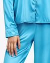 Woman Wearing Pajamas with Pants and Long Sleeve Shirt Mockup