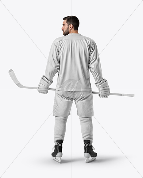 Man Wearing Full Ice Hockey Kit Mockup