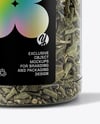 Plastic Jar with Sage Herb Mockup