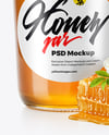 Glass Jar with Acacia Honey Mockup