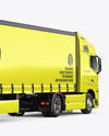 Semi Trailer Truck Mockup - Back Half Side View