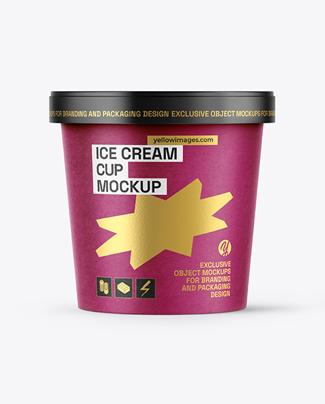 Kraft Paper Ice Cream Cup Mockup