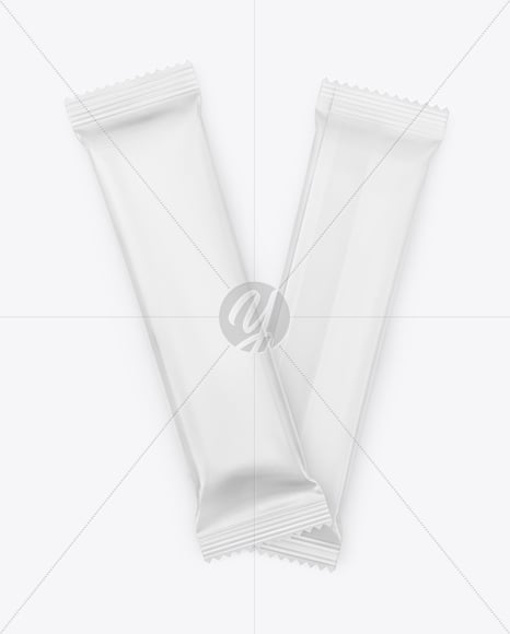 Two Matte Stick Sachets Mockup