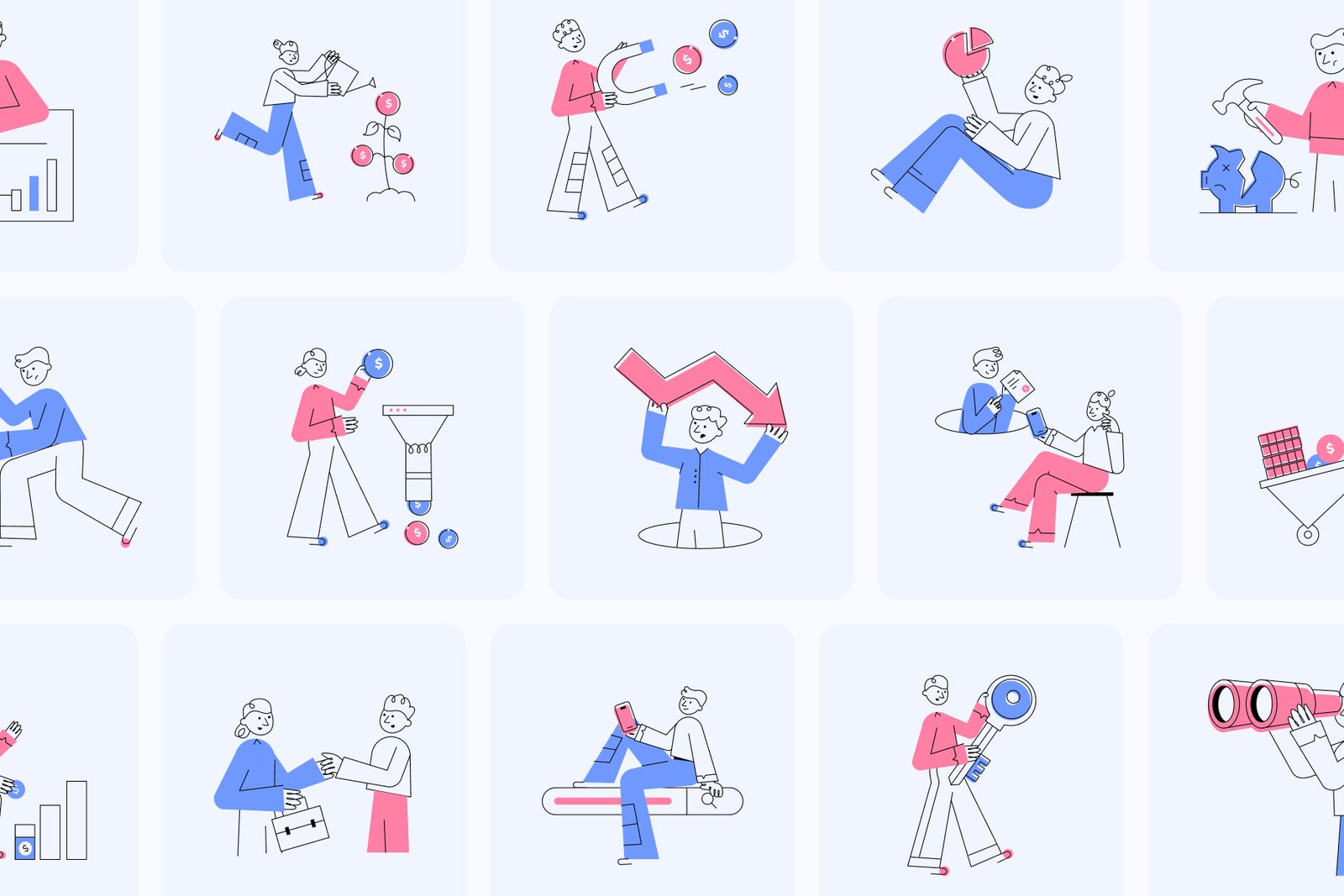 Professional Growth Illustration Set