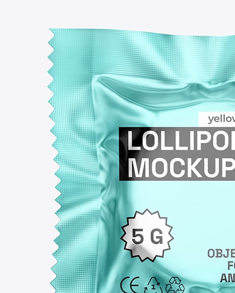 Matte Metallic Lollipop Sachet Mockup