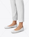 Leather Ballet Flats on Woman's Legs Mockup