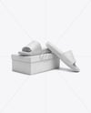 Slide Sandals with Box Mockup