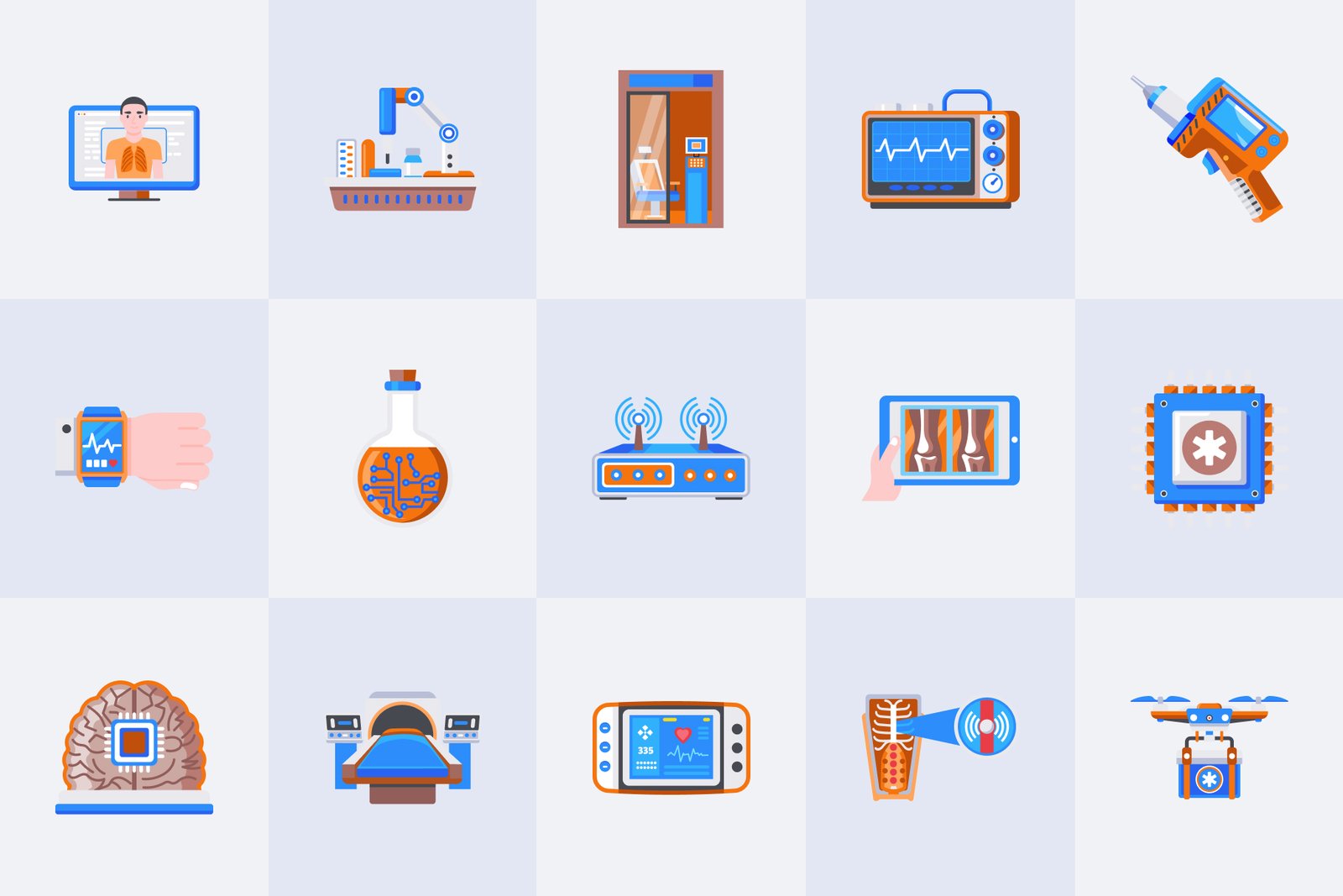 Medical Engineering Icon Set