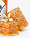 Glass Jar with Orange Blossom Honey Mockup