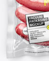 Transparent Clear Plastic Flow-Pack with Sausages Mockup