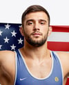 Man Wearing Wrestling Uniform with Flag Mockup