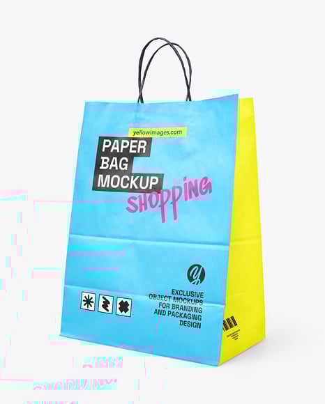 Matte Paper Bag with Handles Mockup