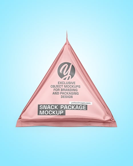 Glossy Metallic Triangular Package Mockup