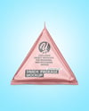 Glossy Metallic Triangular Package Mockup