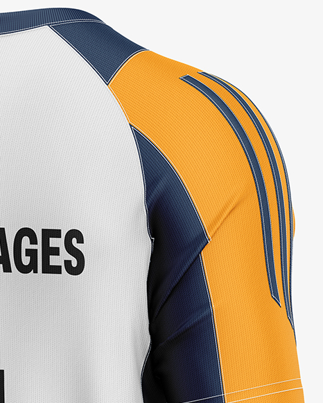 Training Short Sleeve Jersey Mockup - Back Half Side View