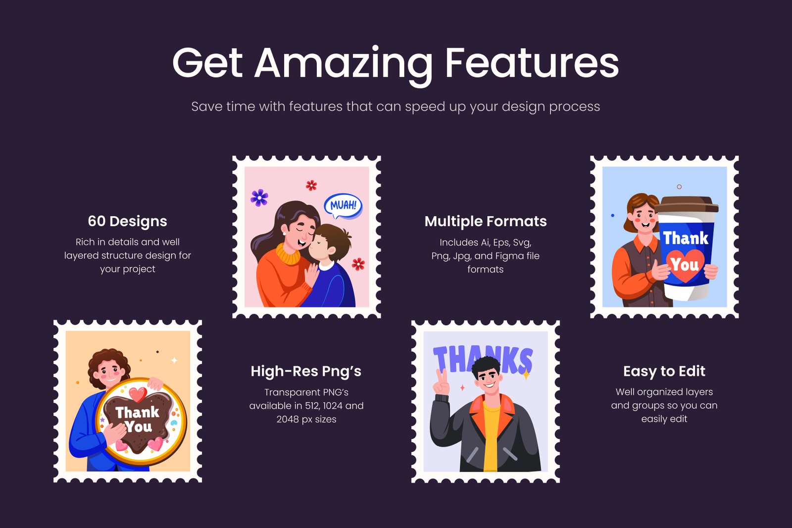 Thank You Illustration Set